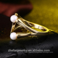 manufacturer china gold jewelry shell pearl design brass ring